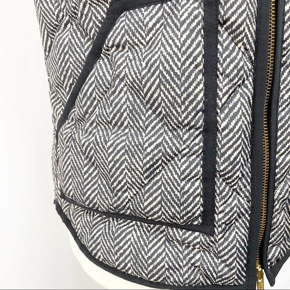 J. Crew Quilted Puffer Vest Chevron Double Zipper - Picture 7 of 9